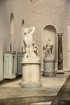 Ireland, County Wicklow, Bray, Kilruddery House and Gardens, Statues in the Orangery Building.