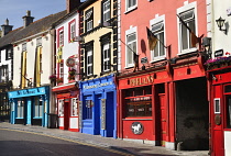 Ireland, County Kilkenny, Kilkenny, Colourful streetscape.