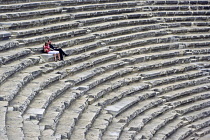 Turkey, Aspendos, Roman Amphitheatre Seats.