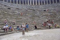 Turkey, Aspendos, Roman Amphitheatre, Arena Seats.