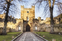 England, County Durham, Durham, Entrance to Durham Castle.