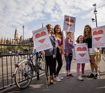 Politics, Demonstrations, Climate Protest outside the Houses of Parliament, London, England.