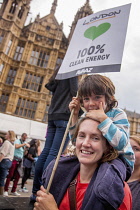 Politics, Demonstrations, Climate Protest outside the Houses of Parliament, London, England.