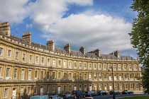 England, Bath, Royal Cresecent Georgian houses.