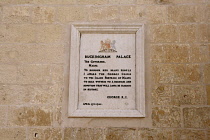 Malta, Valletta, Parliament Square, Plaque showing the award of George Cross by George VI.