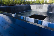 USA, New York, Manhattan, the south pool of the World Trade Center 9/11 National Memorial.