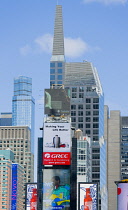 USA, New York, Manhattan, Times Square in the Theater District with skyscrapers carrying advertising.