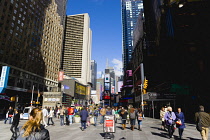 USA, New York, Manhattan, Times Square in the Theater District with skyscrapers carrying advertising.