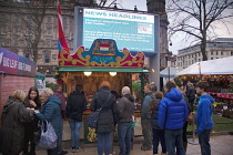 Ireland, North, Belfast, Christmas international food market in the grounds of the city hall.