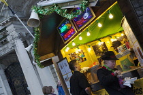 Ireland, North, Belfast, Christmas international food market in the grounds of the city hall.