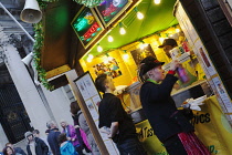 Ireland, North, Belfast, Christmas international food market in the grounds of the city hall.