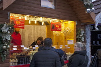 Ireland, North, Belfast, Christmas international food market in the grounds of the city hall.