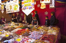 Ireland, North, Belfast, Christmas international food market in the grounds of the city hall.