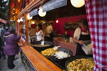 Ireland, North, Belfast, Christmas international food market in the grounds of the city hall.