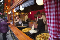 Ireland, North, Belfast, Christmas international food market in the grounds of the city hall.