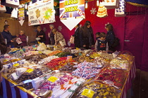 Ireland, North, Belfast, Christmas international food market in the grounds of the city hall.