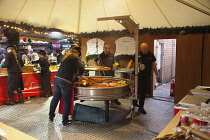 Ireland, North, Belfast, Christmas international food market in the grounds of the city hall.