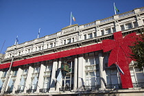 Ireland, Dublin, Exterior of Clerys department store on O'Connell Street decorated for Christmas.