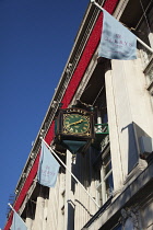 Ireland, Dublin, Exterior of Clerys department store on O'Connell Street decorated for Christmas.