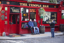 Ireland, Dublin, Temple Bar, Exterior of the Temple Bar on the corner of Essex Street and Temple Lane East.