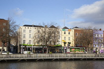 Ireland, Dublin, North side of River Liffey viewed from the Temple Bar side.