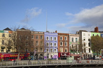 Ireland, Dublin, North side of River Liffey viewed from the Temple Bar side.