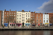 Ireland, Dublin, North side of River Liffey viewed from the Temple Bar side.