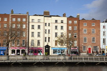 Ireland, Dublin, North side of River Liffey viewed from the Temple Bar side.