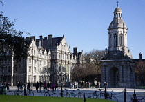 Ireland, Dublin, Trinity College buildings on College Green.