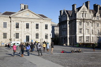 Ireland, Dublin, Trinity College buildings on College Green.