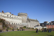 Ireland, Dublin, Exterior of Dublin Castle, former seat of British rule now Irish Government offices.
