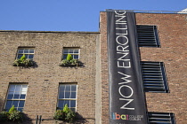 Ireland, Dublin, Temple Bar, Exterior of the ibat college building.