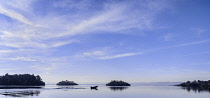 Ireland, County Mayo, View across Lough Corrib from the grounds of Ashford Castle.