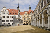 Germany, Saxony, Dresden, Residenzschloss, Royal Palace, Langer Gang or Long Corridor arcade.