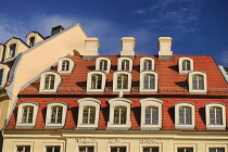 Germany, Saxony, Dresden, Colourful roofscape in Neumarkt Square near Frauenkirche.