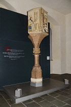 Germany, Saxony Anhalt, Lutherstadt Wittenberg, The Lutherhaus Museum, Luther's residence, The pulpit he preached on taken from the Stadtkirche.