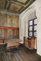 Germany, Saxony Anhalt, Lutherstadt Wittenberg, The Lutherhaus Museum, Luther's living room with table.