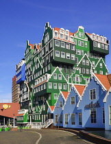 Netherlands, Noord Holland, Zaandam, The Inntel Hotel whose construction design is based on the  traditional house facades of the Zaan Region.