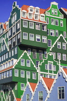 Netherlands, Noord Holland, Zaandam, A section of The Inntel Hotel whose construction design is based on the  traditional house facades of the Zaan Region.