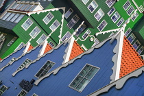 Netherlands, Noord Holland, Zaandam, A section of The Inntel Hotel whose construction design is based on the  traditional house facades of the Zaan Region.