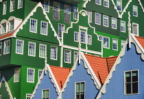 Netherlands, Noord Holland, Zaandam, A section of The Inntel Hotel whose construction design is based on the  traditional house facades of the Zaan Region.