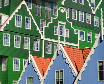 Netherlands, Noord Holland, Zaandam, A section of The Inntel Hotel whose construction design is based on the  traditional house facades of the Zaan Region.