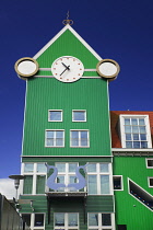 Netherlands, Noord Holland, Zaandam, Clock tower above Zaandam Railway Station.