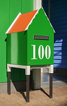 Netherlands, Noord Holland, Zaandam, A post box outside Zaandam Railway Station.