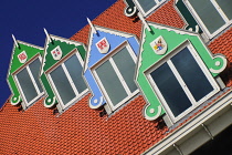 Netherlands, Noord Holland, Zaandam, Zaandam Town Hall, Roof detail.