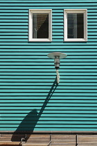 Netherlands, Noord Holland, Zaandam, Zaandam Town Hall, patterns and shadows on one of the walls.