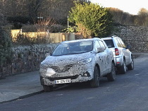 Transport, Road, Cars, Renault Kadjar in camouflage during road testing.