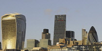England, London, The Modern skyline of the City with The Walkie Talkie Building, The Gherkin, The Cheesegrater.