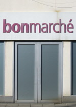 Business, Shops, Shopping, Bon Marche high street store with closed doors. **Editorial Use Only**