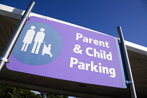 Business, Shops, Shopping, Parent & Child Parking sign in a supermarket car park.